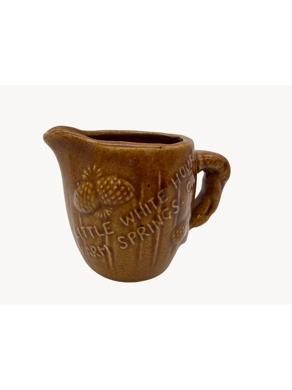 Vintage Little White House Warm Springs GA Pottery Mini Pitcher Ceramic Souvenir